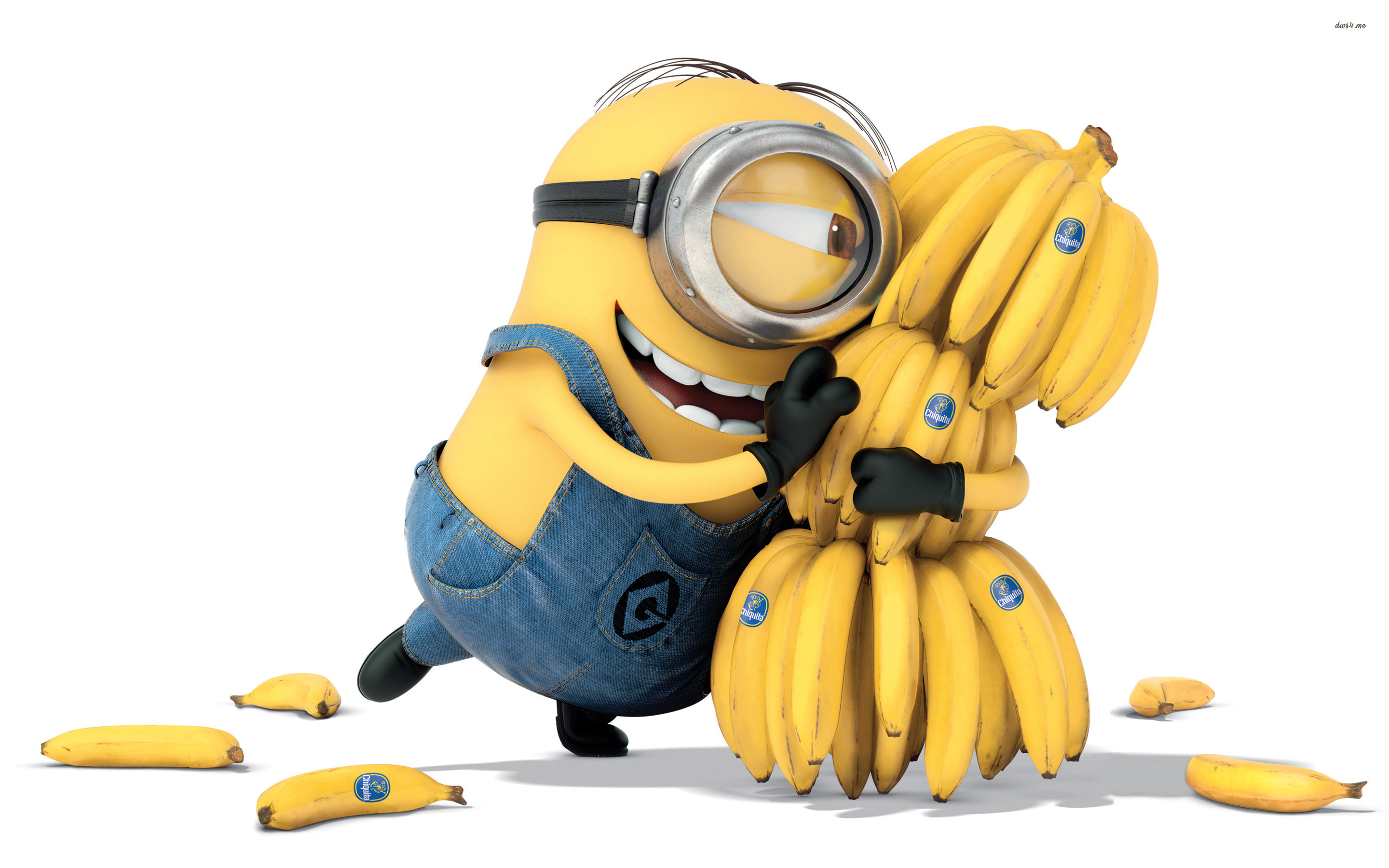 Minion Loves Bananas Wallpaper Cartoon