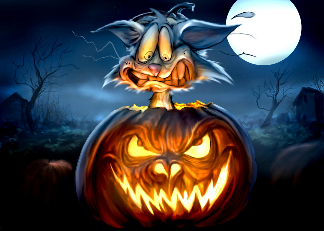 Funny Halloween Pictures Wallpaper Image Blue