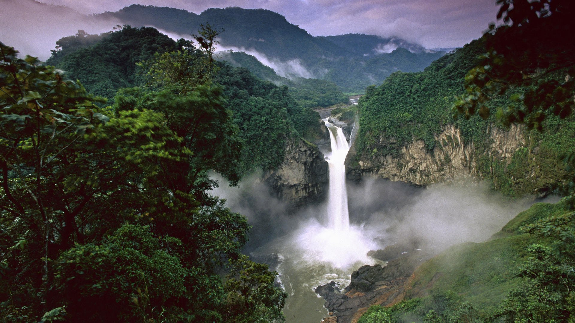Waterfall in Amazon Rainforest HD Wallpaper Background Image