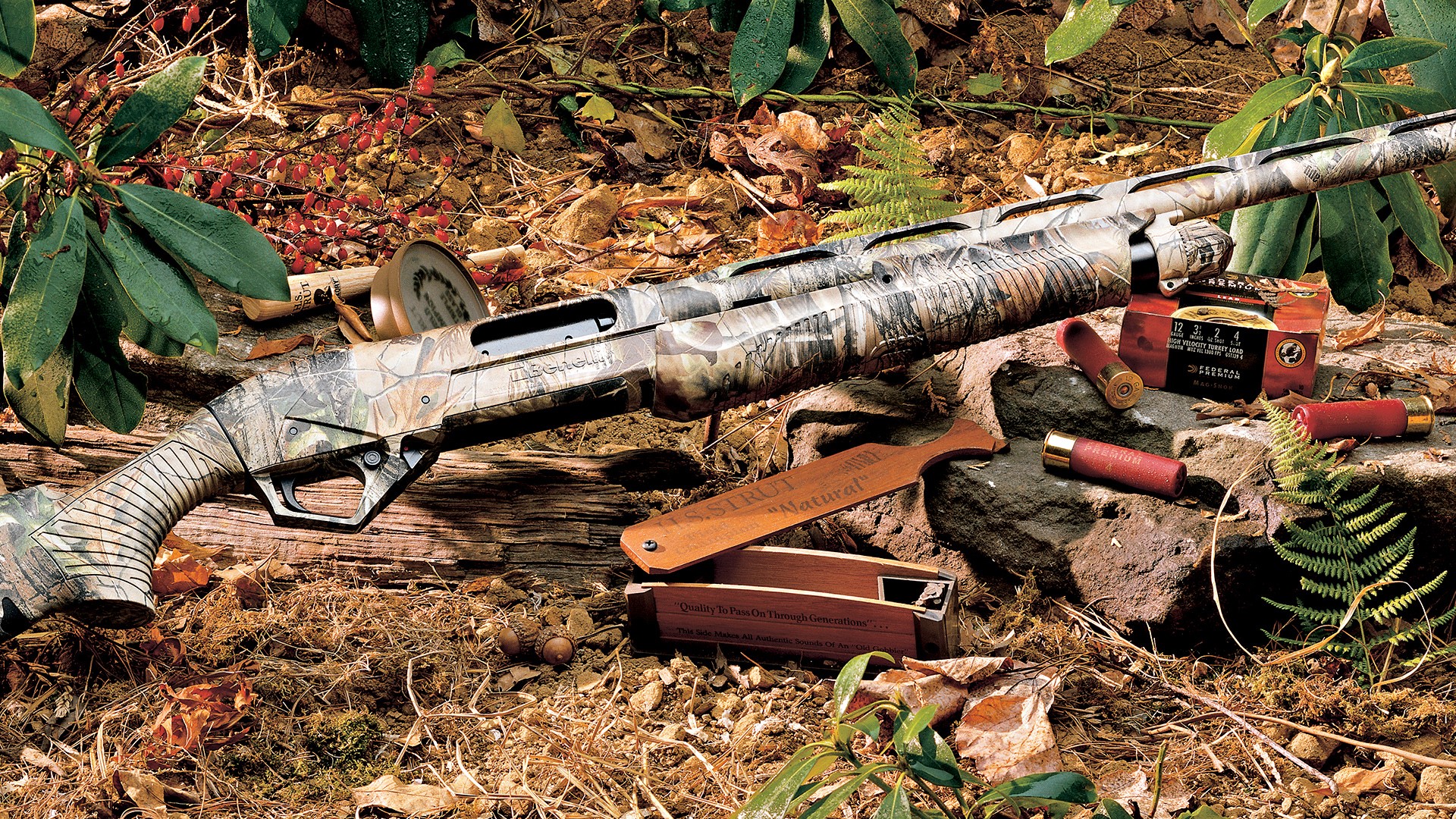 Shotgun For Hunting In Jungle HD Desktop Image Wallpaper