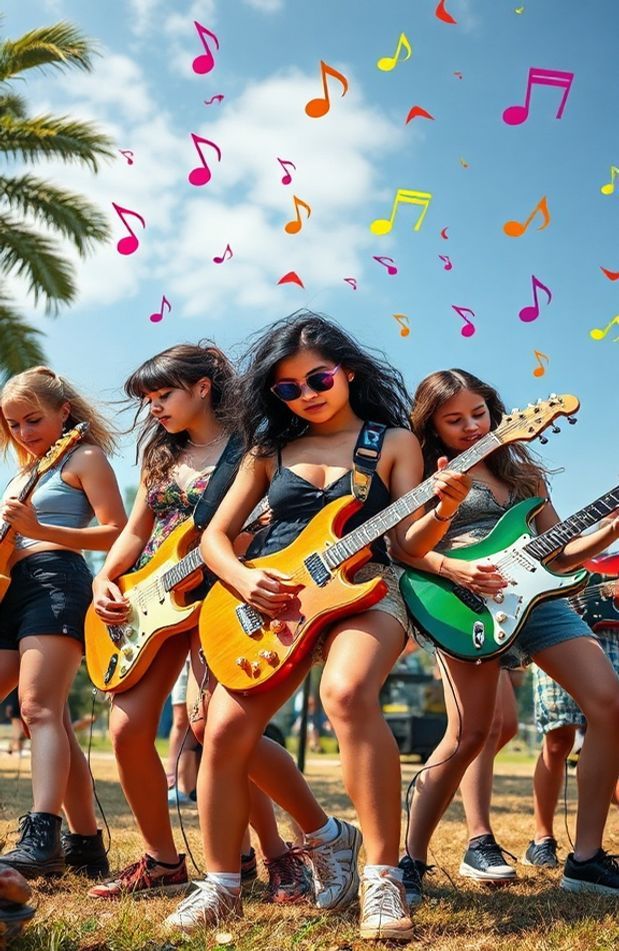 Guitar Girls Wallpaper