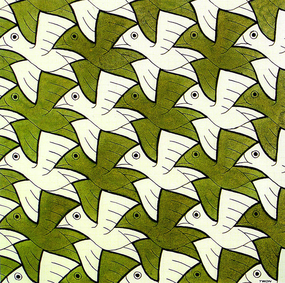 Pin Symmetry Watercolor Bird A Optical Illusion M C Escher Art On