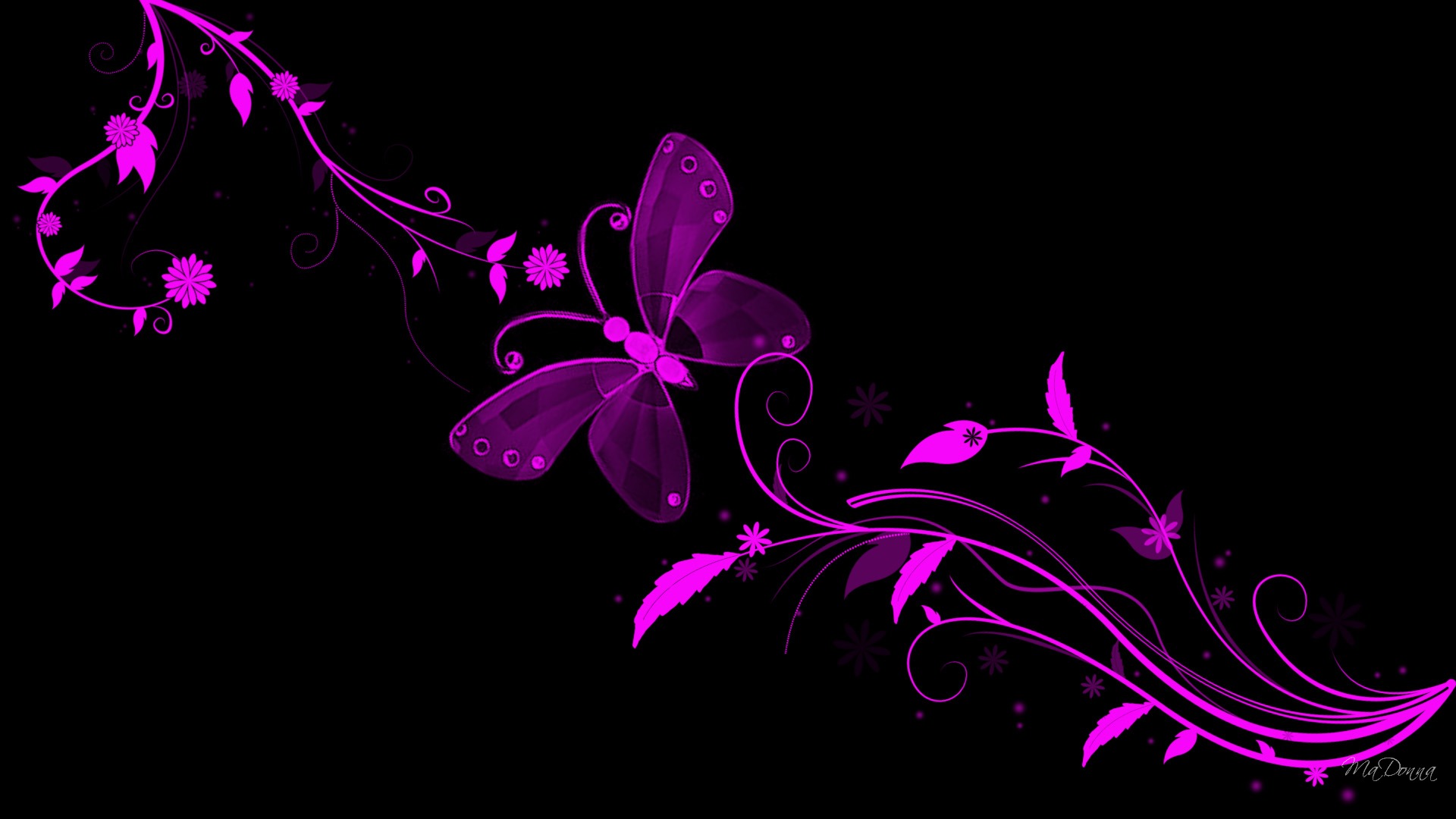 Abstract Wallpaper Background Flowers Purple