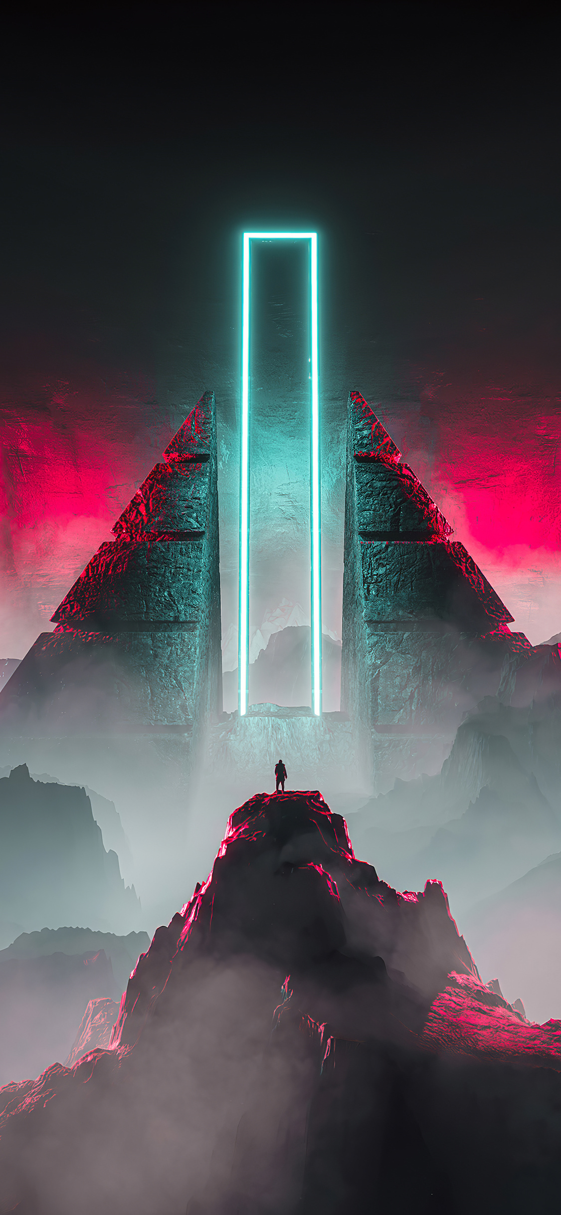 Neon Light Science Fiction 4k iPhone Xs X HD Wallpaper Image