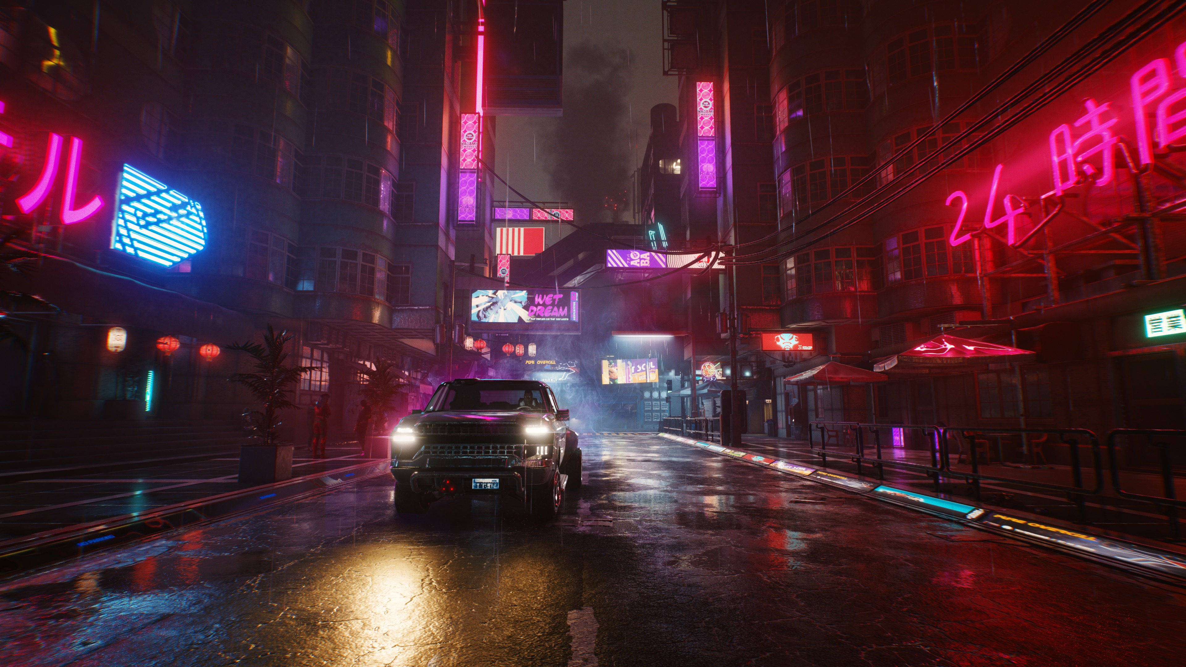 Cyberpunk Street Neon Night Lights 4k Wallpaper HD Games Image