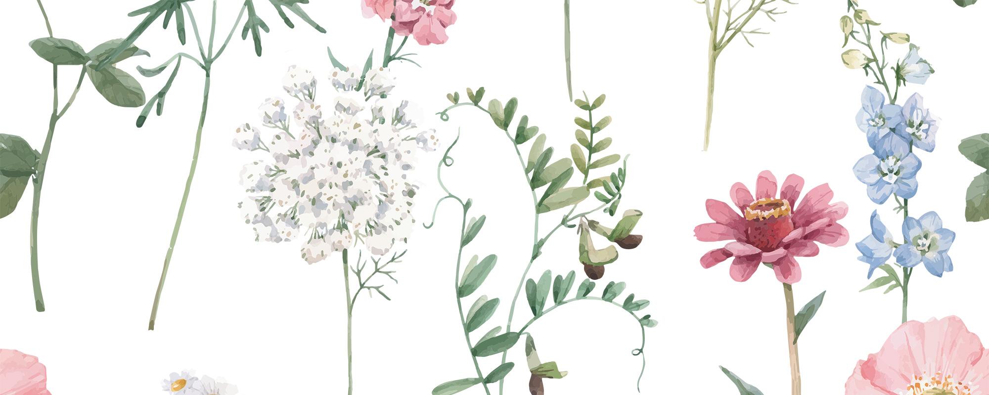 Aromatic Flower Garden Wallpaper Custom Printed