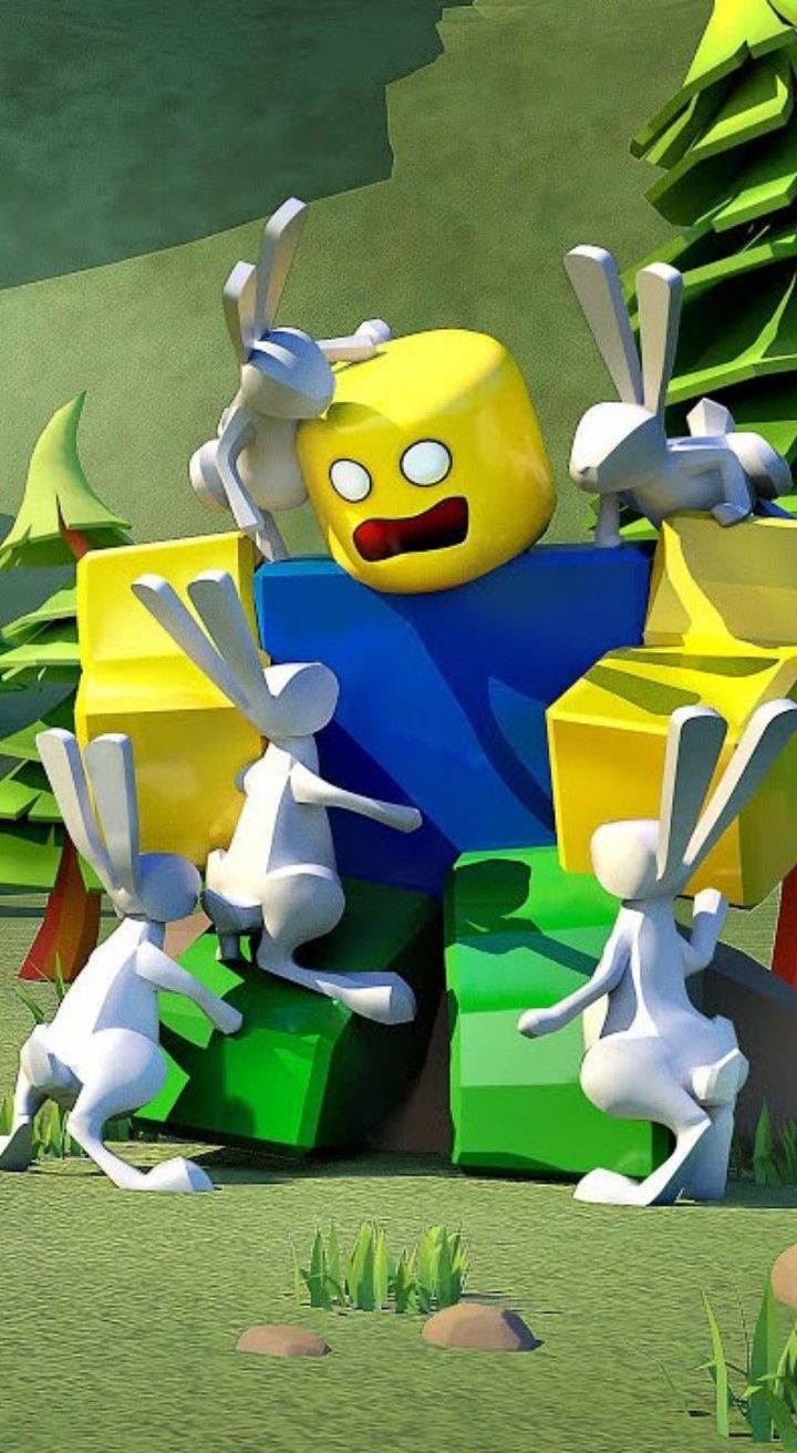 Download A hilariously silly Roblox Noob Wallpaper