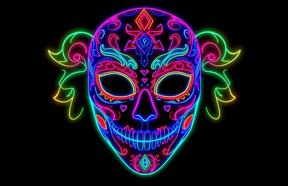 Neon Mask Wallpaper