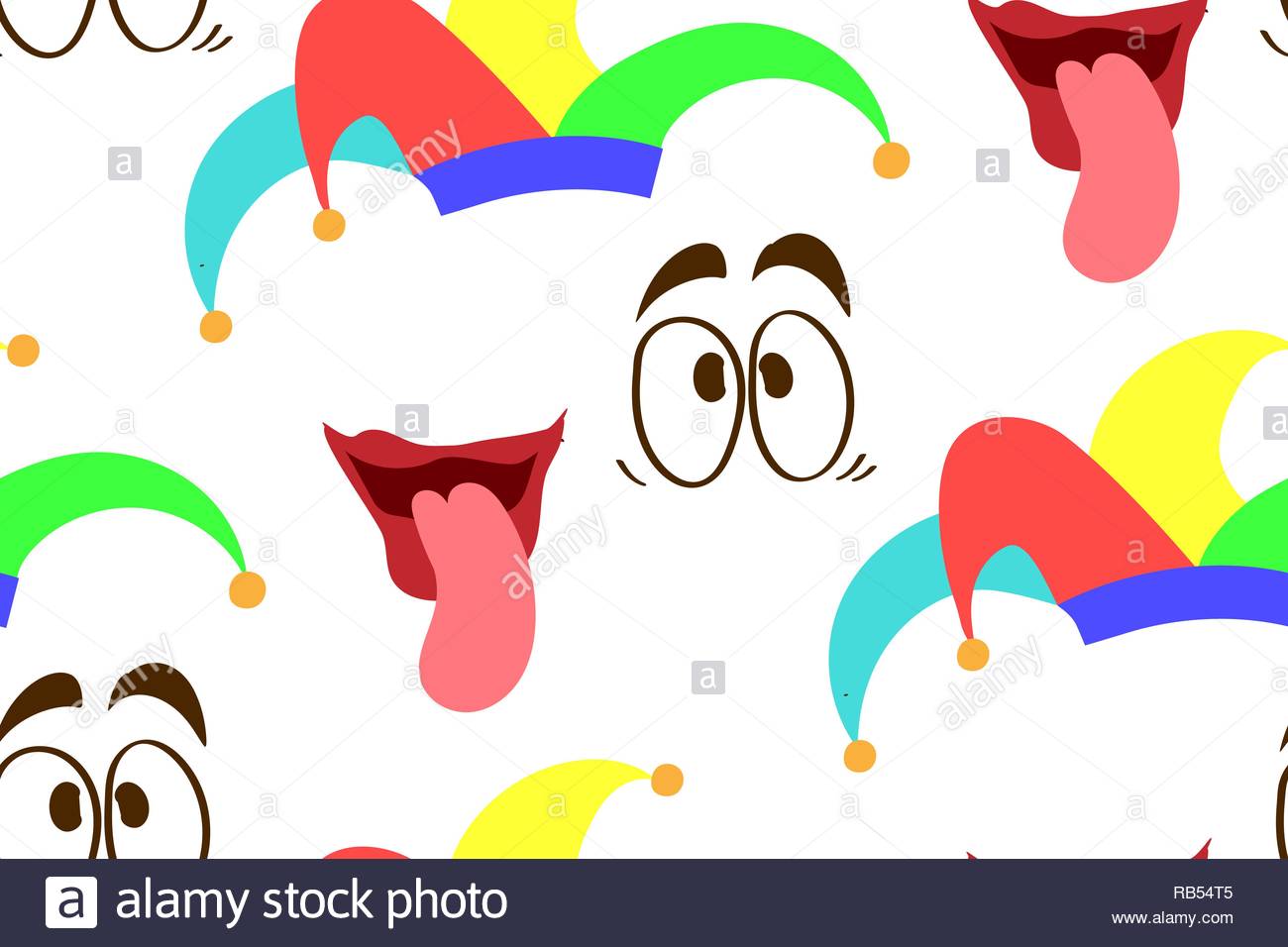 Funny Seamless Background For April Fool Day Vector Illustration