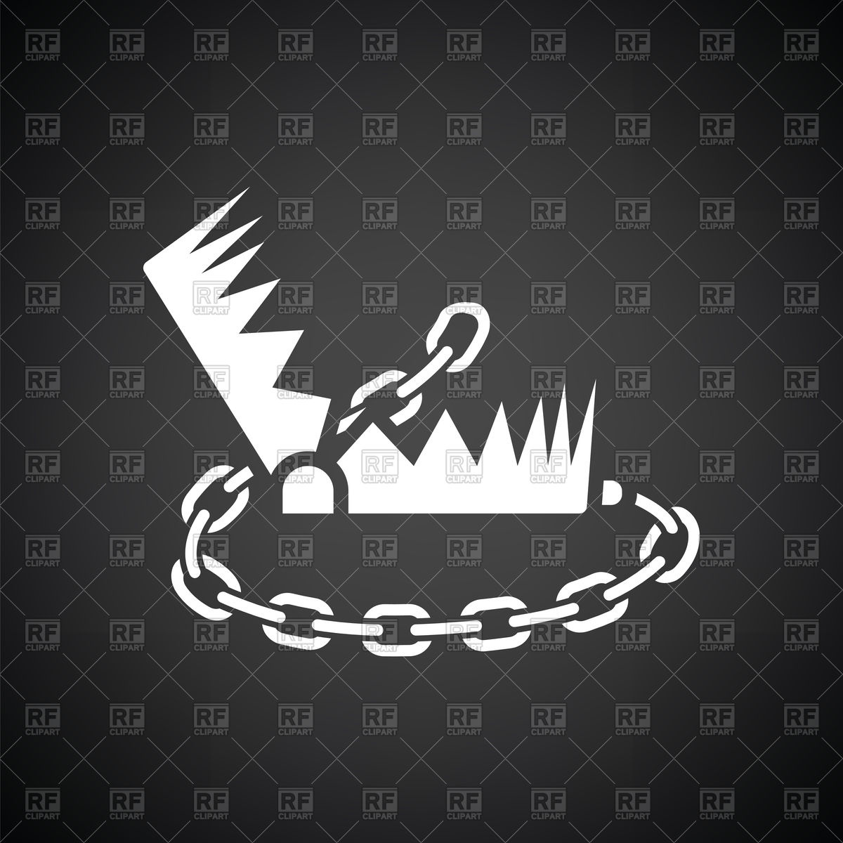 Bear Hunting Trap Icon On Black Background Vector Image Of Icons