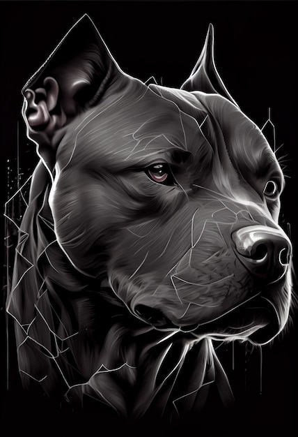 Pitbull Dog Wallpaper Black