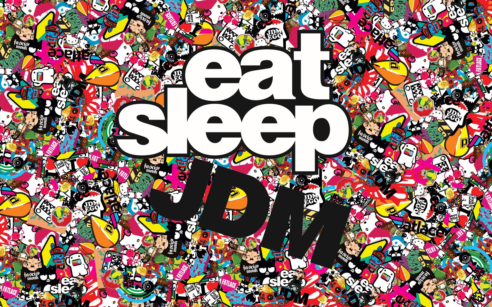 Wallpaper Domo Jdm Drawing Eat Sleep Logo