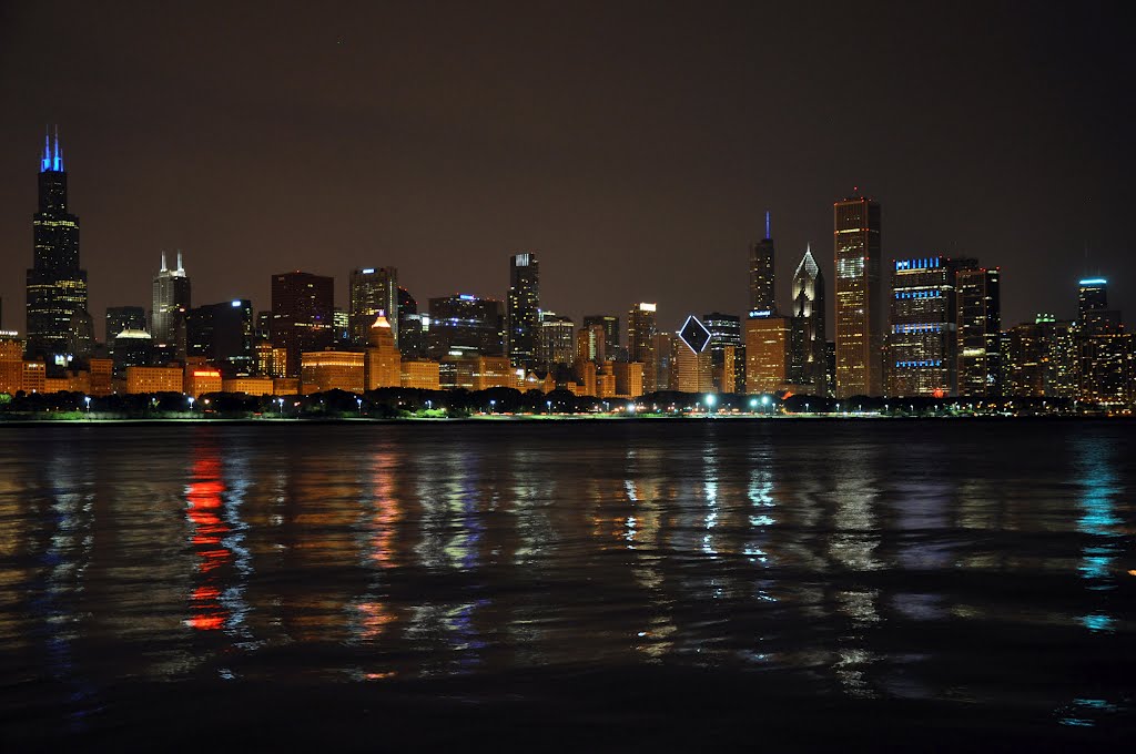 Panoramio Photo Of Chicago Skyline At Night