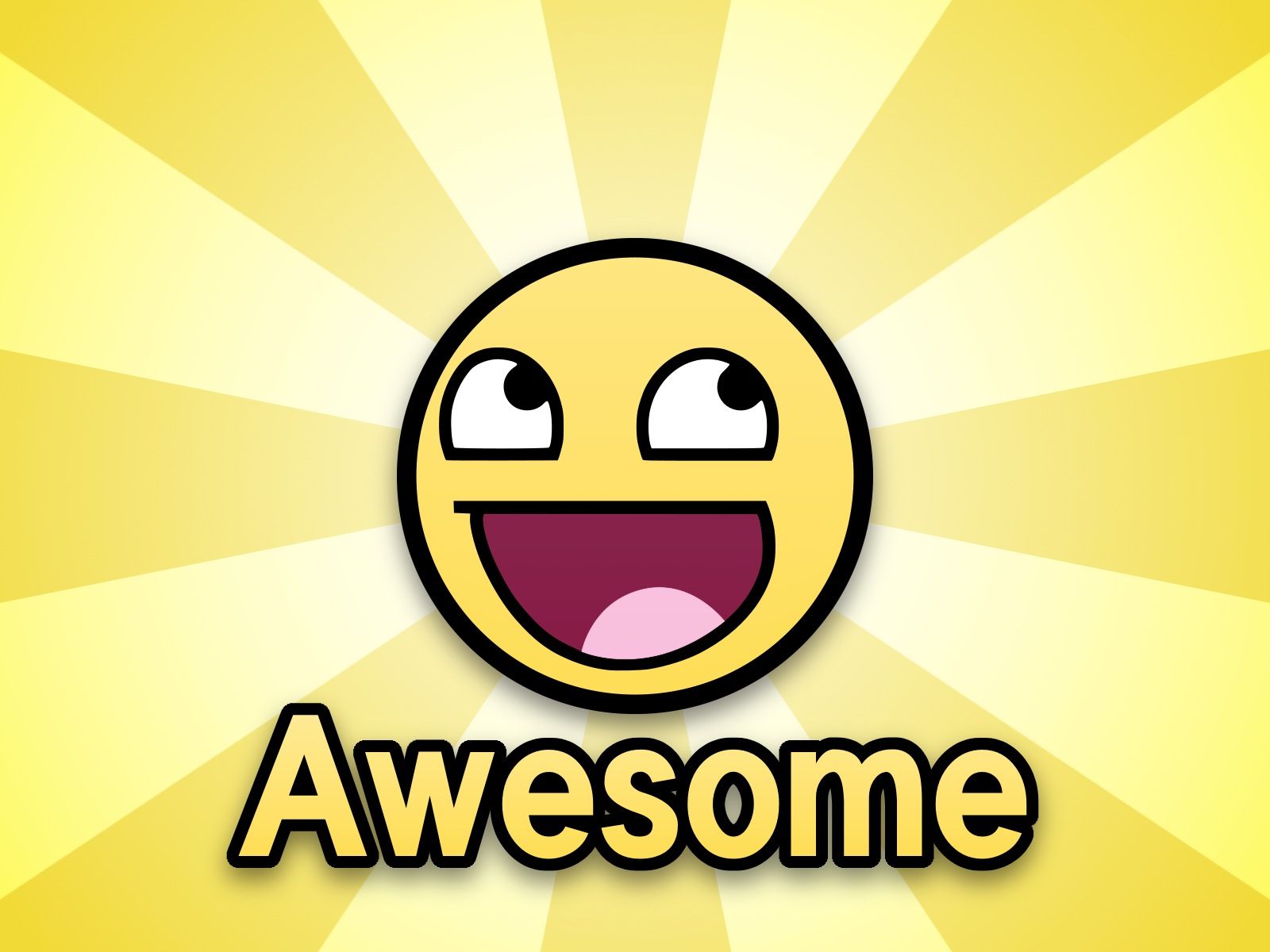 Smiley Awesome Beams Cool Cute Face Meme Nice Wallpaper Yellow