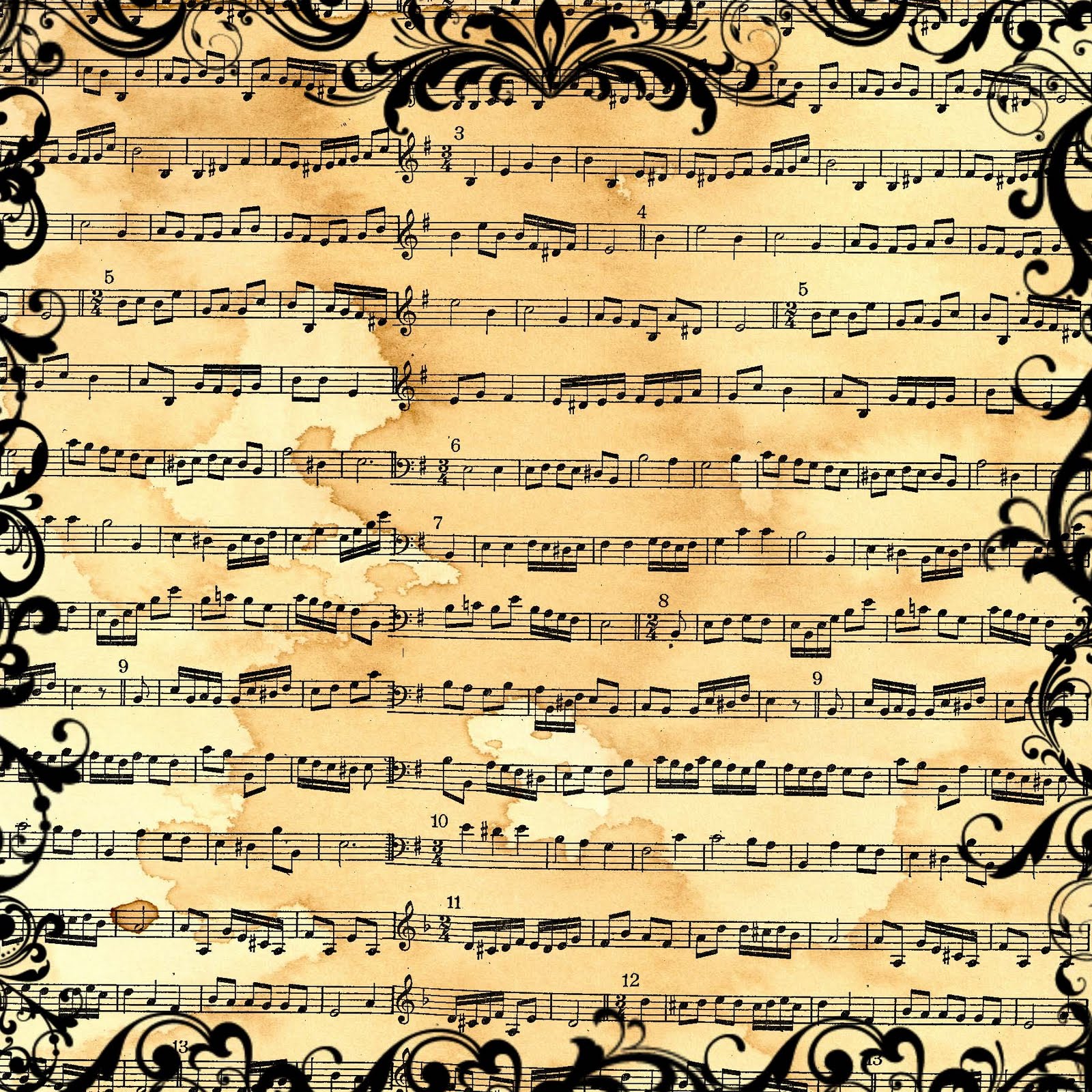 Sheet Music Background Wallpaper Vintage