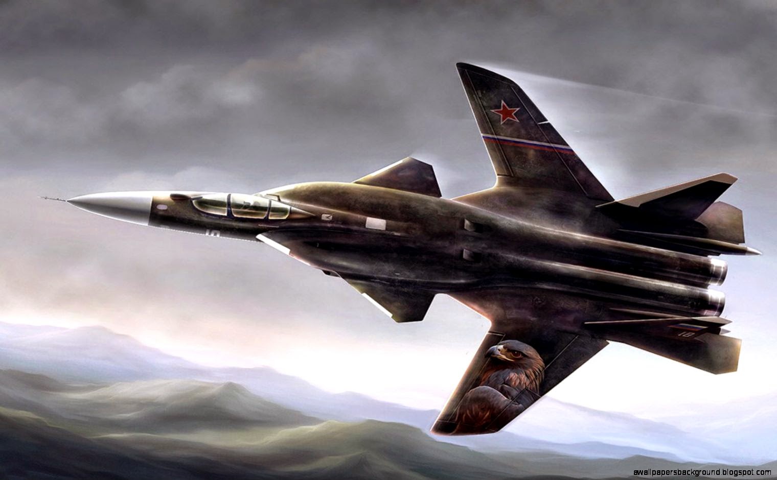 Su 47 Berkut Military Aircraft Desktop Wallpaper