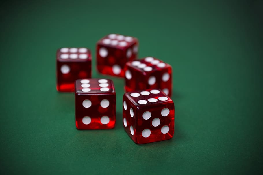 HD Wallpaper Five Red And White Dices Cube Gamble Gambling