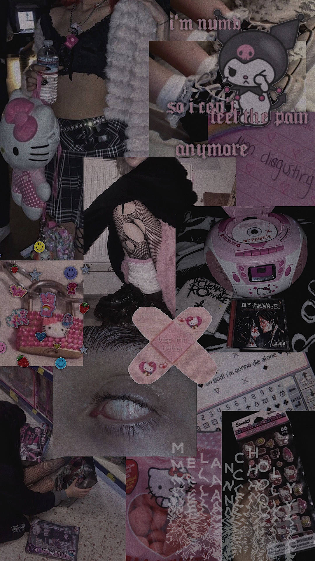 Muted Pink And Black E Wallpaper