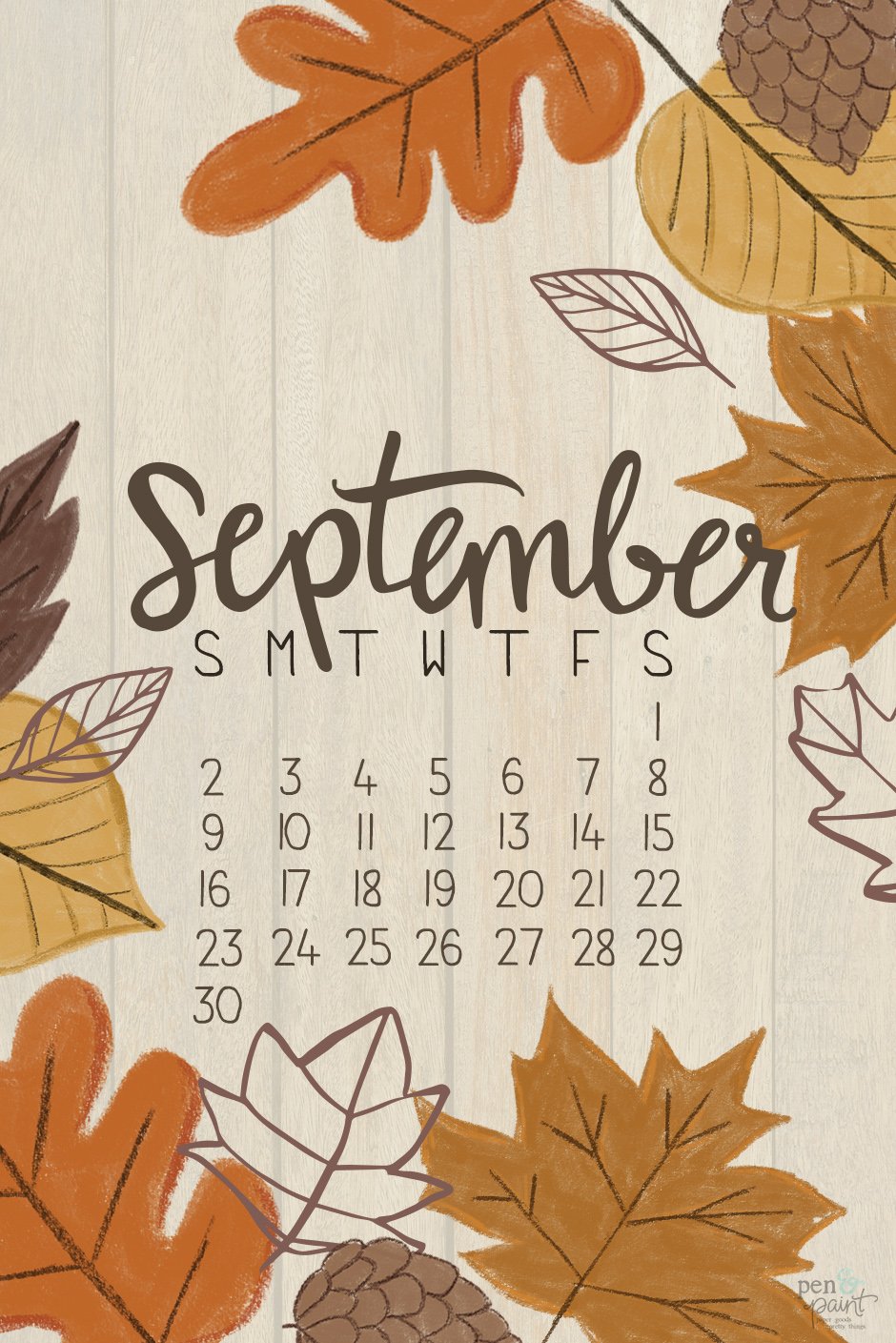 September Desktop Background Wallpaper Pen Paint