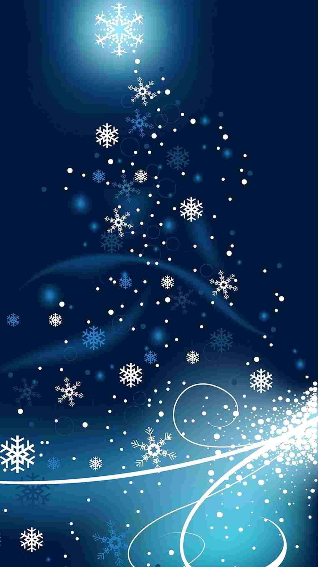 snowflakes Christmas tree iPhone 6 plus wallpaper   blue and white 1080x1920