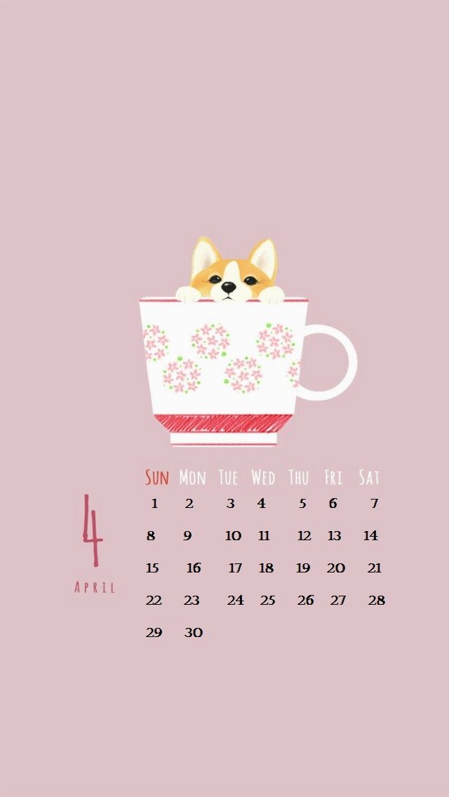 Cute April 2018 iPhone Calendar Screensaver Calendar 2018 in 640x1136