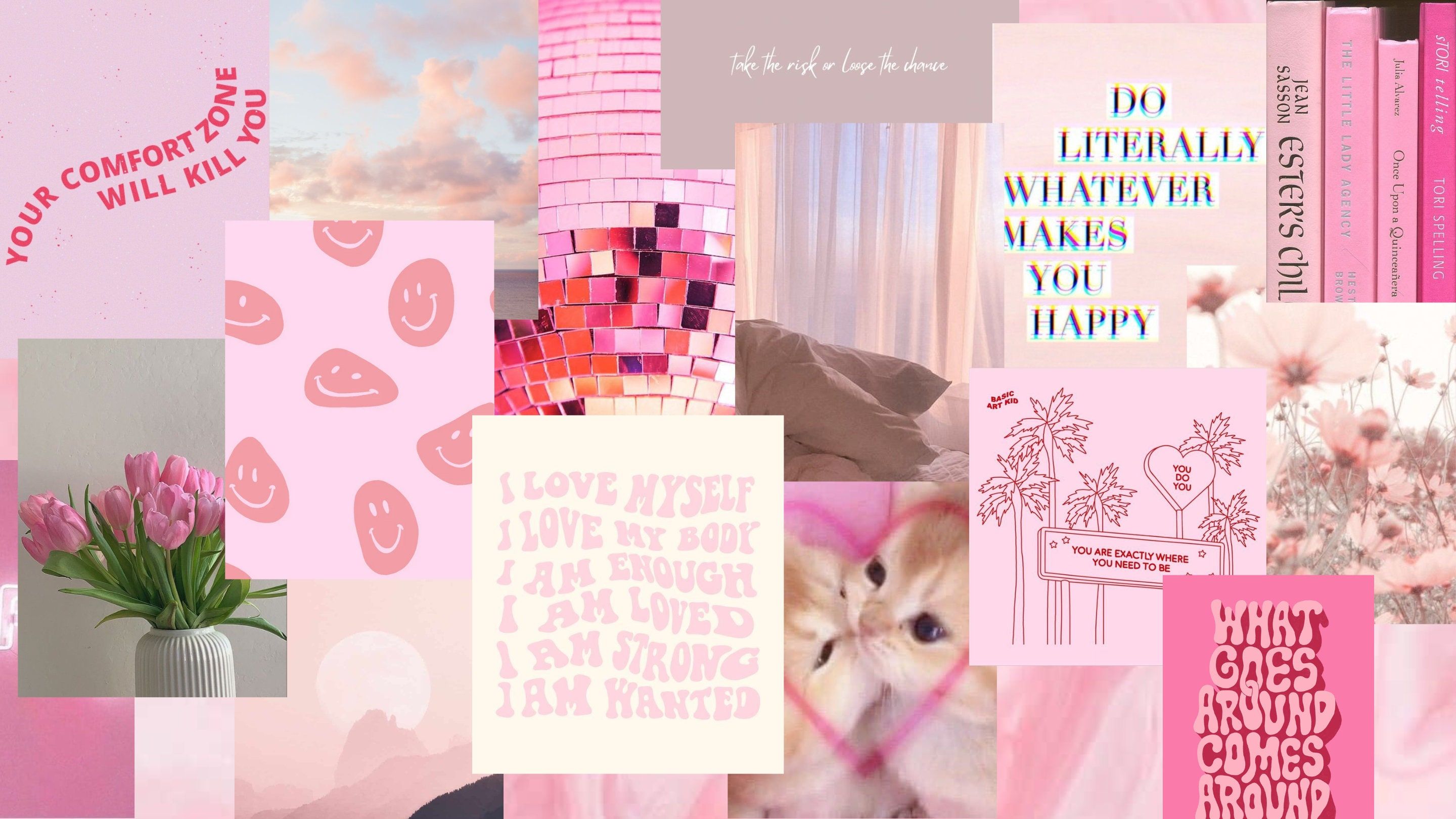 Aesthetic Pink Desktop Wallpaper