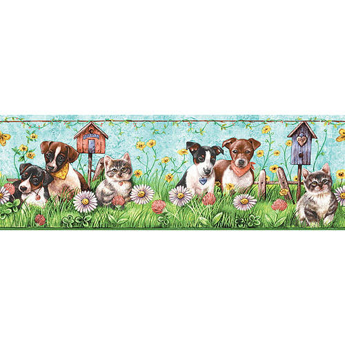 Free download Mountain Puppy and Kitten Wallpaper Border Turquoise ...