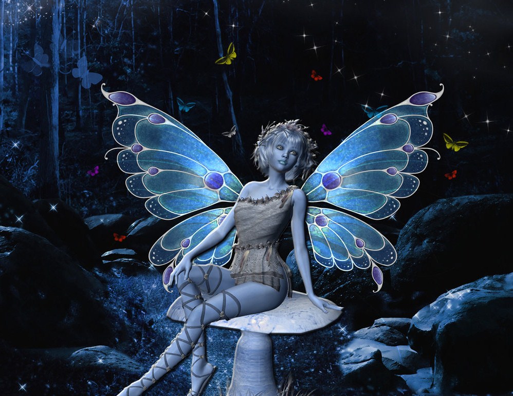 Moon Fairy And Waterfall Fantasy Fairies Pretty