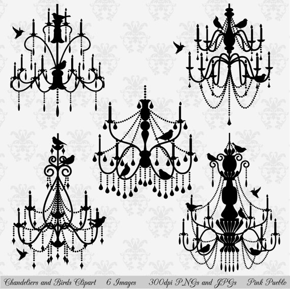 Chandeliers And Birds Clipart Clip Art Chandelier Silhouettes
