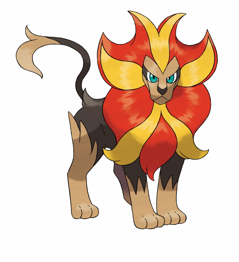 Pyroar Male Pokemon Lion Fire Type Png Image