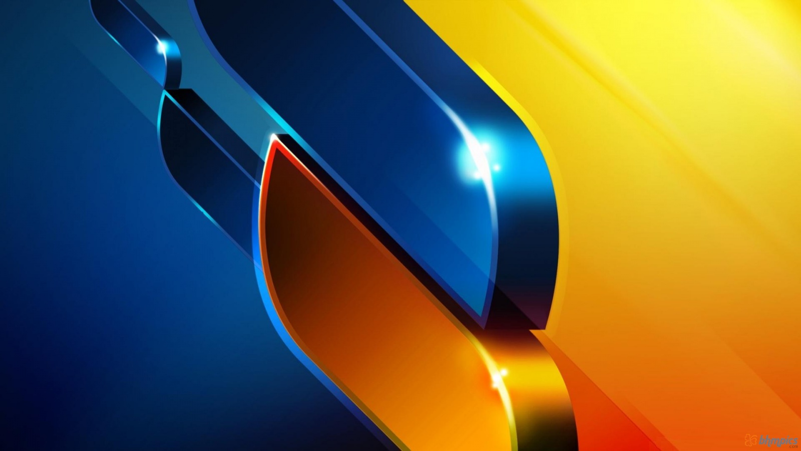 Yellow Blue Color Line HD Wallpaper Res