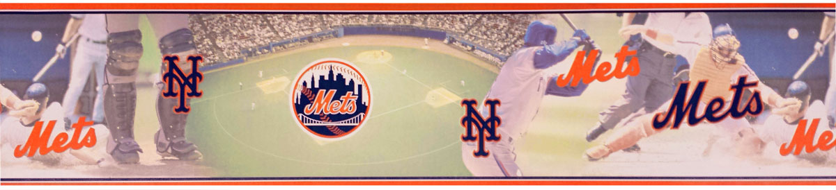 MLB New York Mets   Wall Paper Border 1200x274