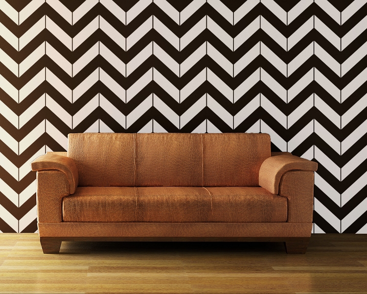 Pre Spaced Chevron Design On An Easy To Apply Wallpaper Style Sheet