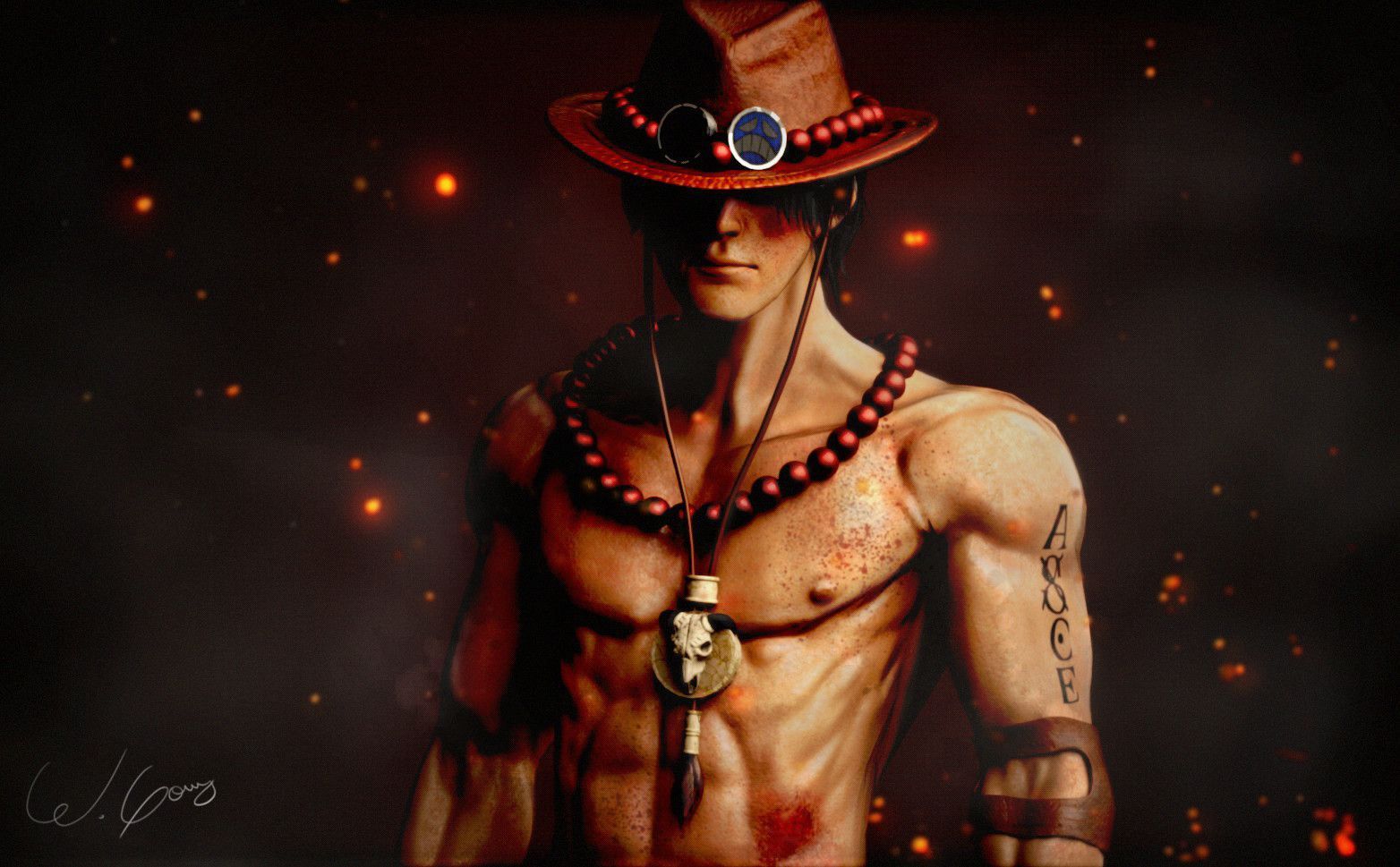 Wallpaper One Piece Ace 3d Artstation Portgas D Concept William