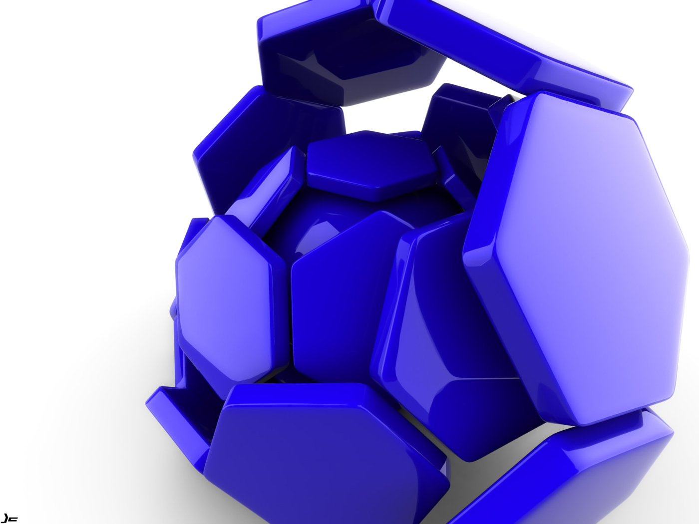 Full HD Wallpaper Abstract Hexagons Blue