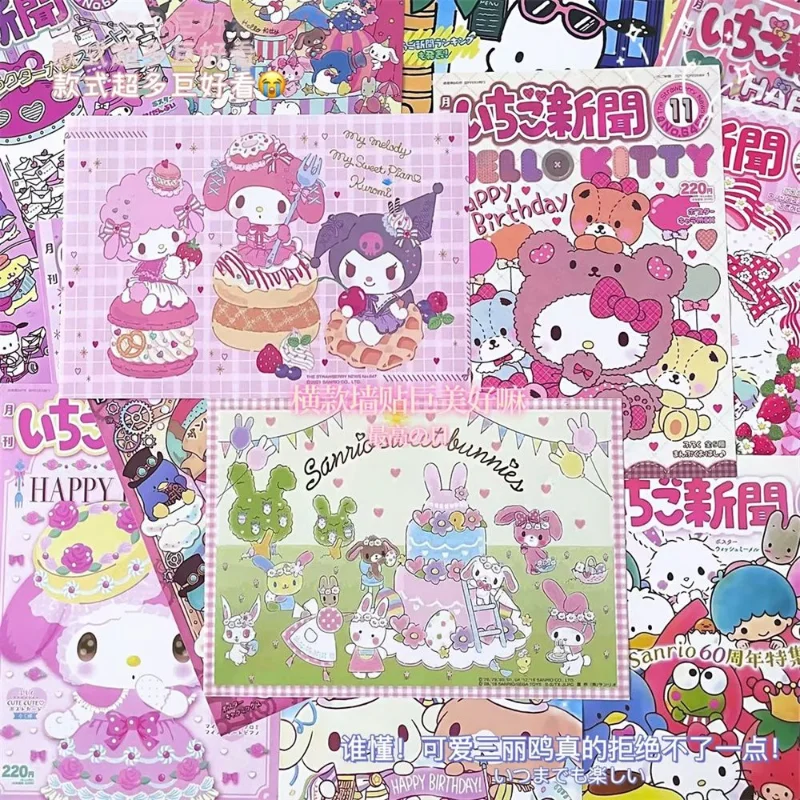 30PceSet self adhesive Sanrio poster Stickers Kuromi Hello Kitty