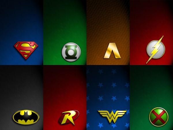 Justice League dc comics justice league logos 1600x1200 wallpaper