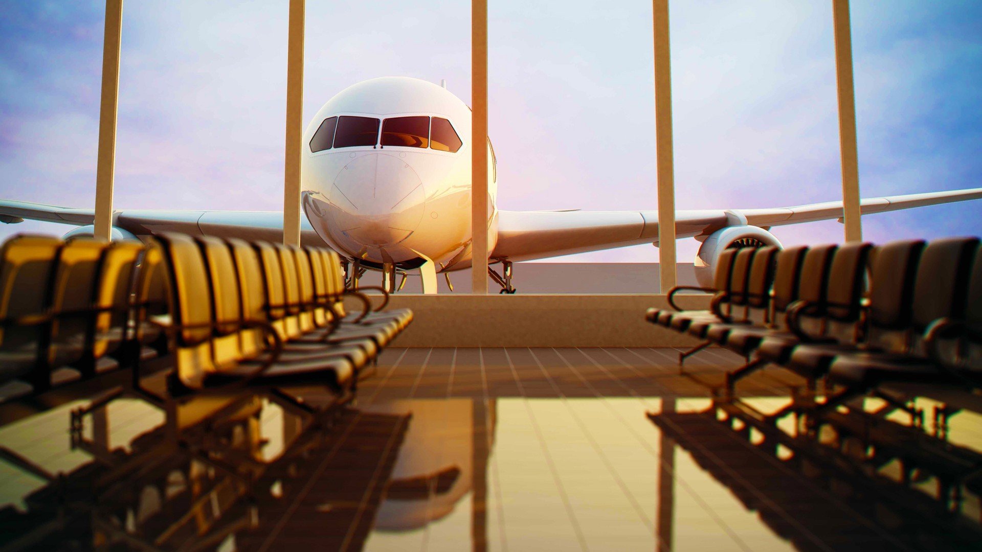Airplane Airport Chair Passenger Aircraft Window Sunlight