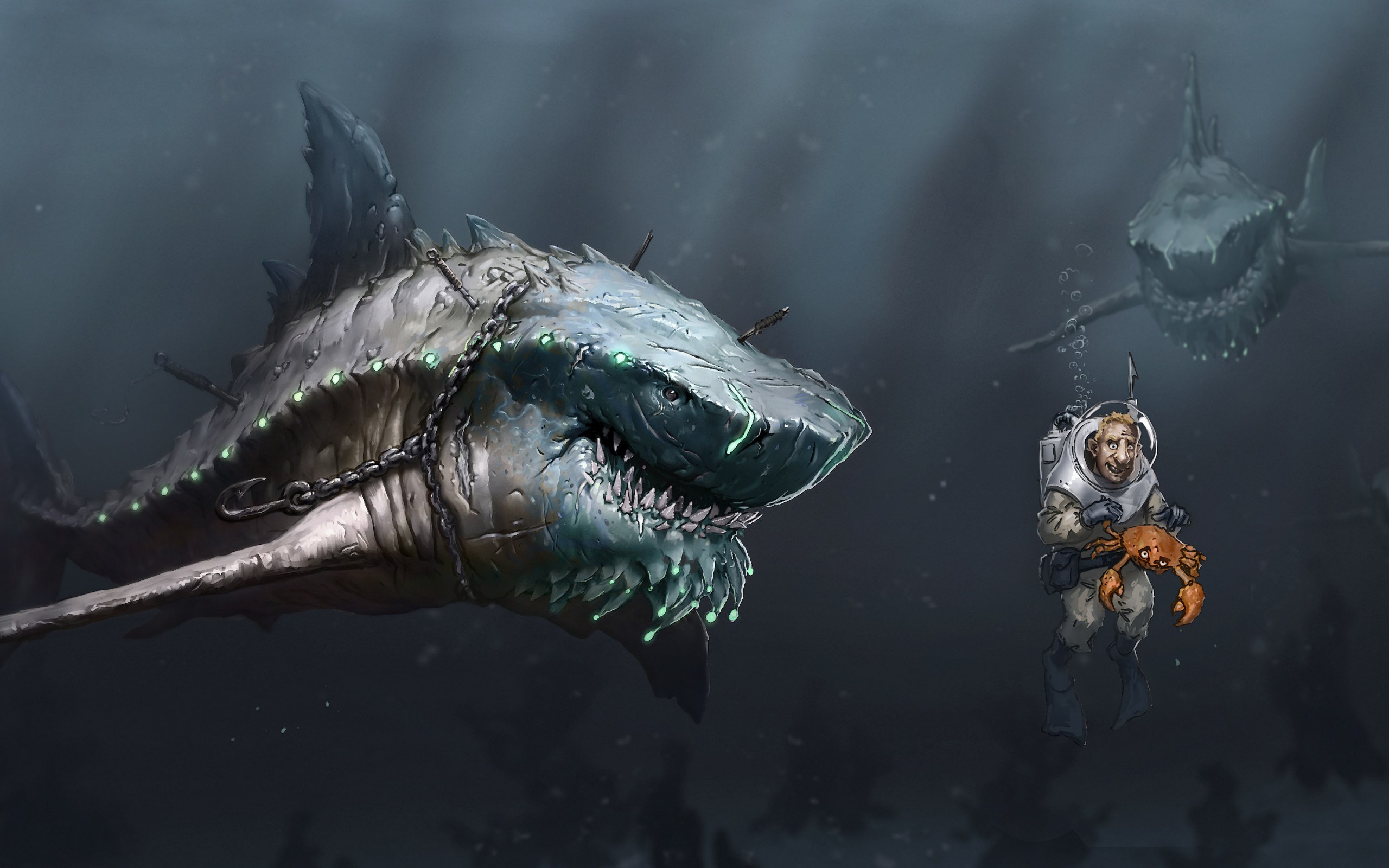 Hook Sci Fi Dark Ocean Sea Wallpaper