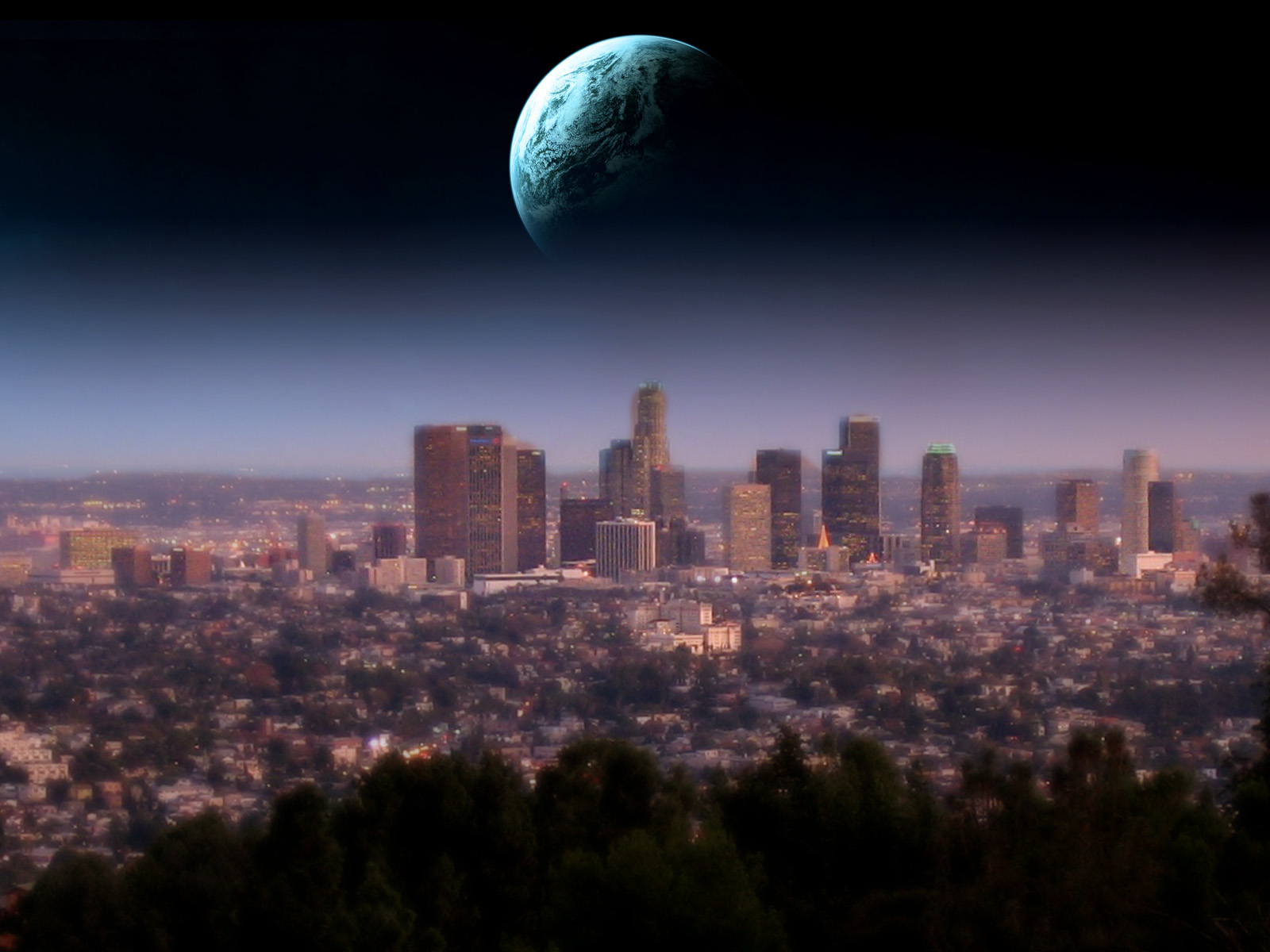Los Angeles Skyline Wallpaper Fond D Cran