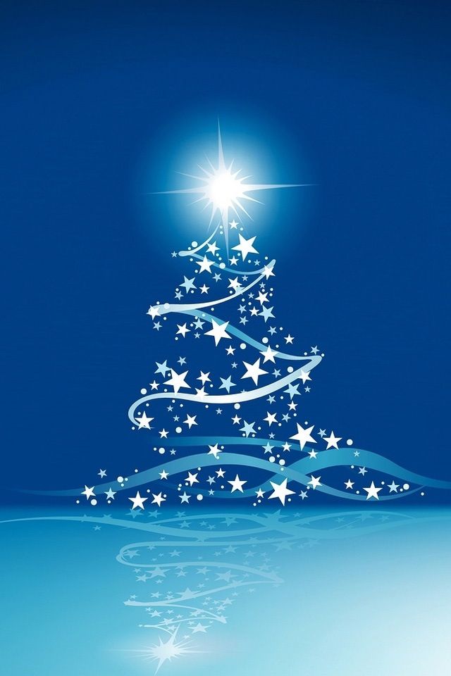 iPhone Background Blue Christmas Tree Merry In Heaven