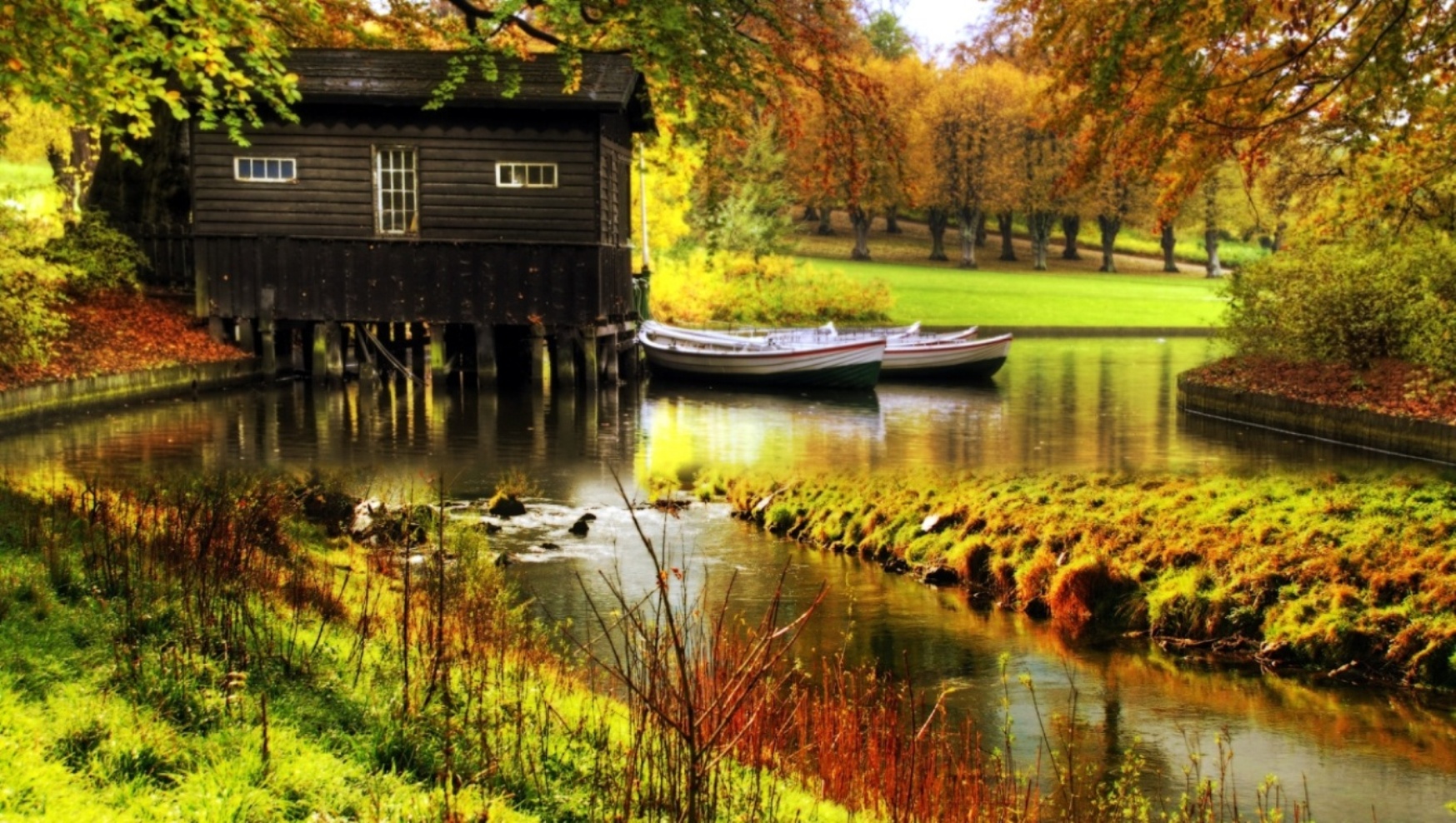 Country Boat House Puter Wallpaper Desktop Background