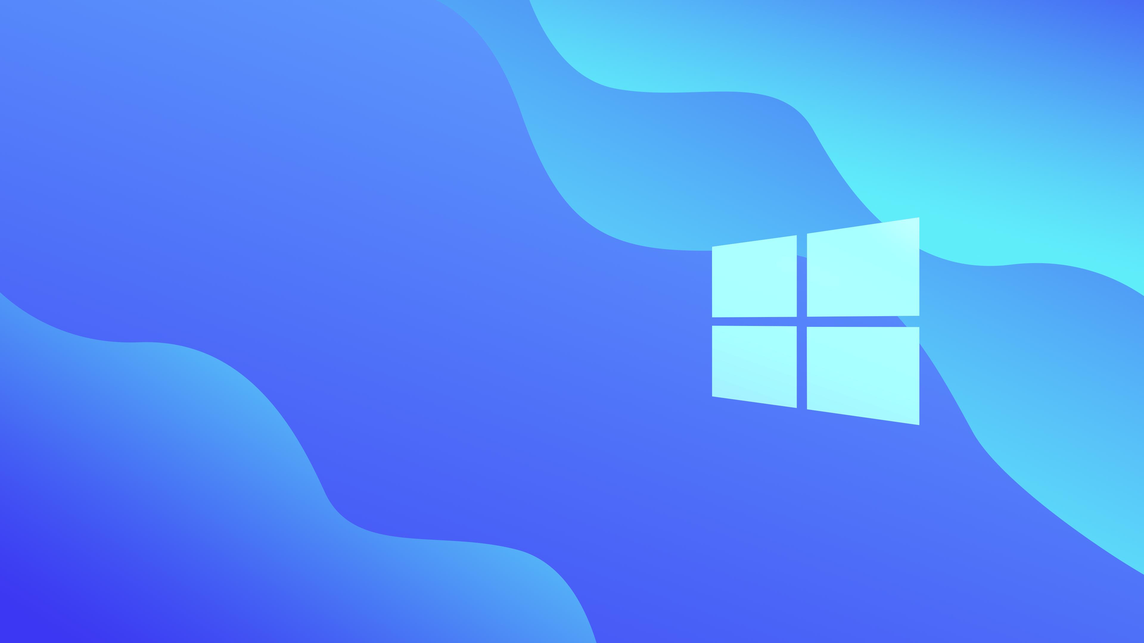 Abstract blue background with the Windows logo, suitable for a desktop wallpaper
