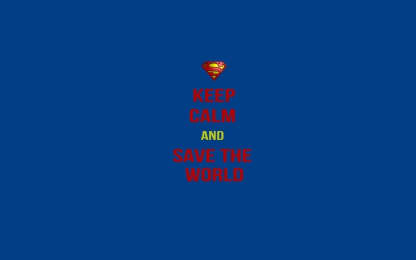 Yellow Text Superman Typography Keep Calm And Hero Wallpaper