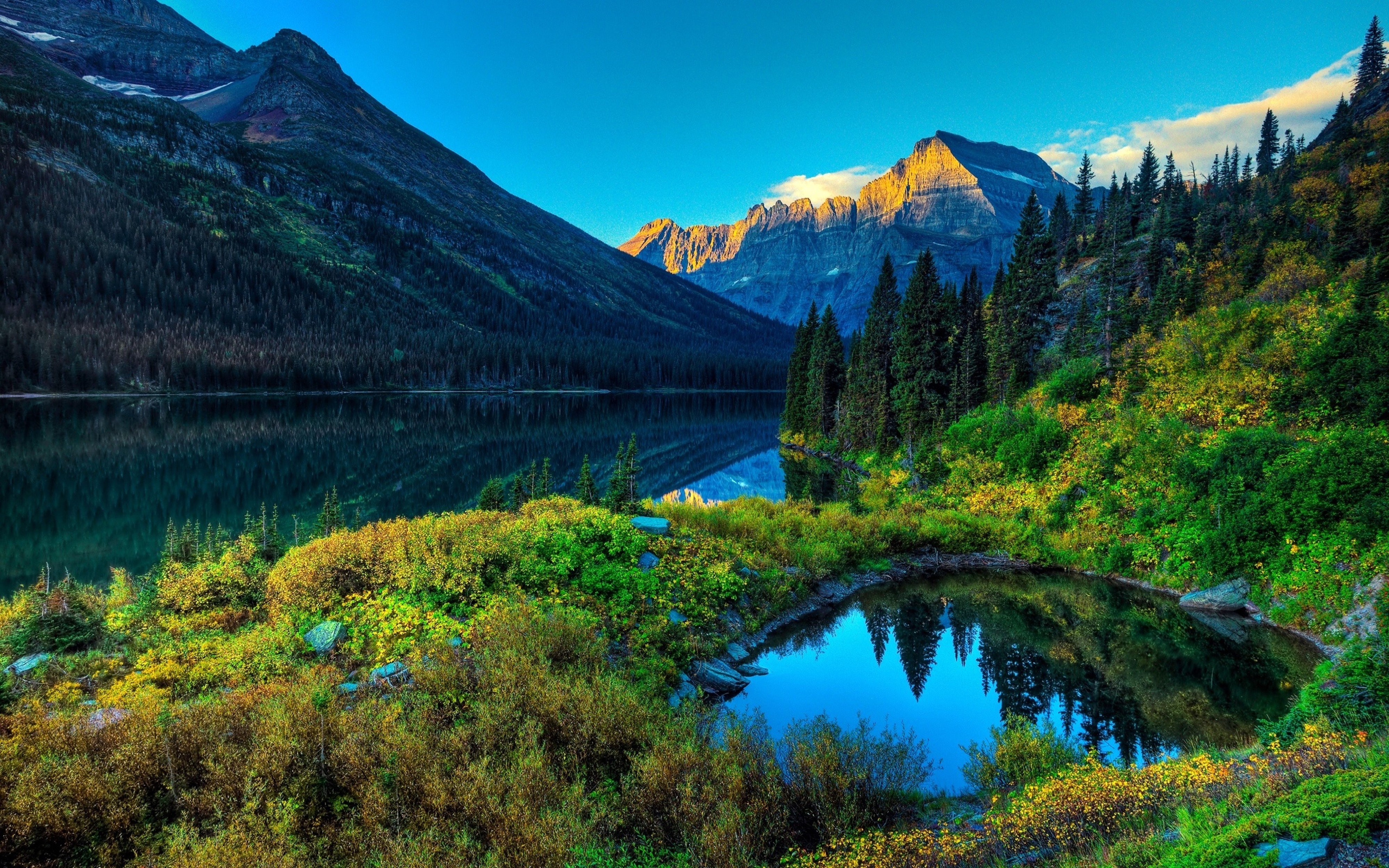 Lake Mountain Scenery Landscape Wallpaper Background