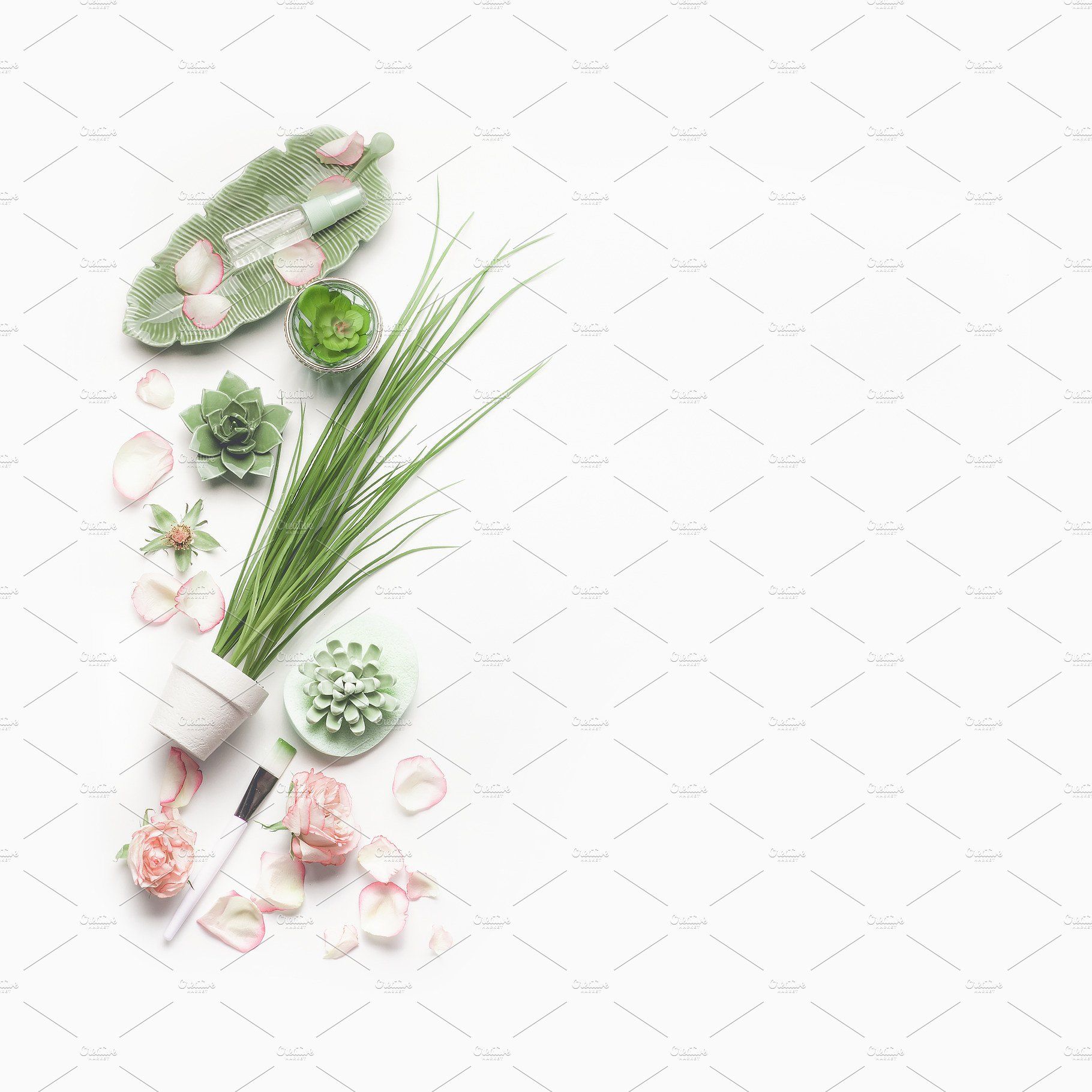 Cosmetic Facial Skin Care With Roses