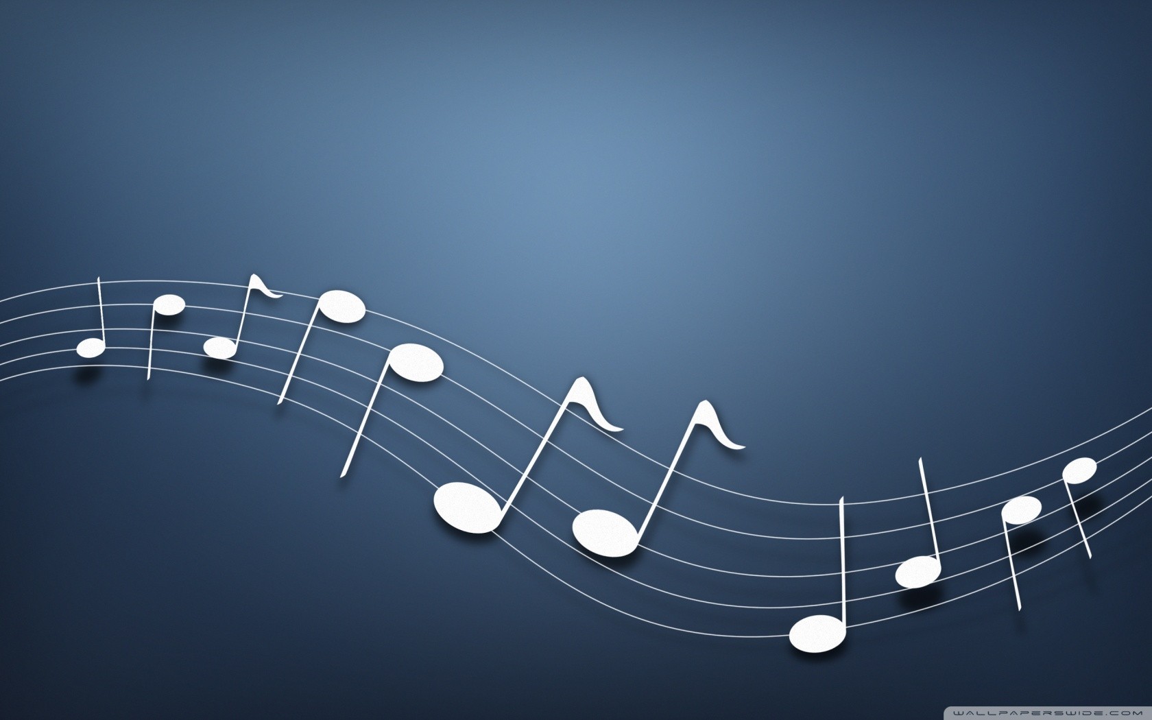 Blue Music Notes Wallpaper Image