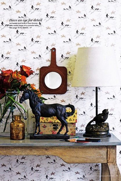 Emily Bond Hunting Scene Wallpaper In Country Homes Interiors