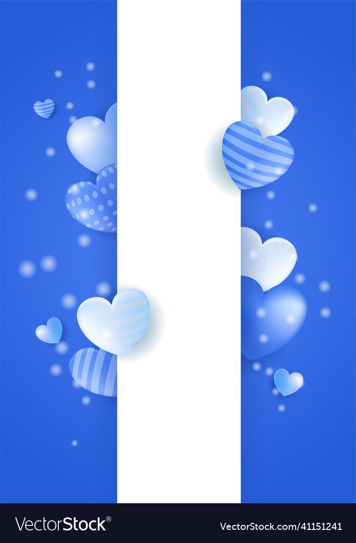 Valentine Blue Love Heart Background Design Vector Image