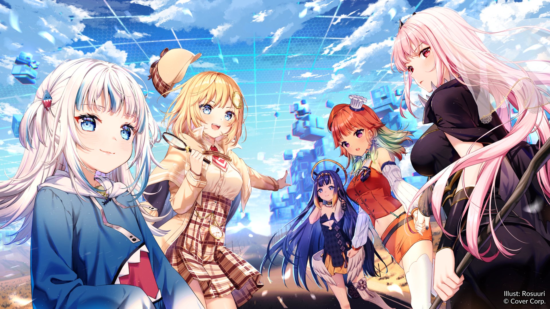 Takanashi Kiara Ninomae Ina Nis Mori Calliope Gawr Gura Watson Amelia Hololive Anime Wallpaper